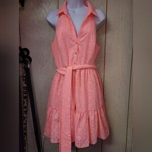 Lilly Pulitzer Pink Eyelet Mini Dress